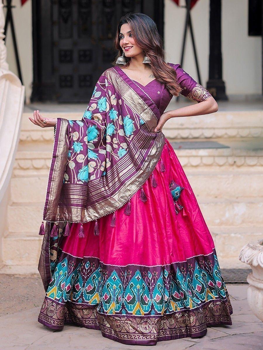 Marvelous Pink Patola Printed Silk Occasion Wear Lehenga Choli