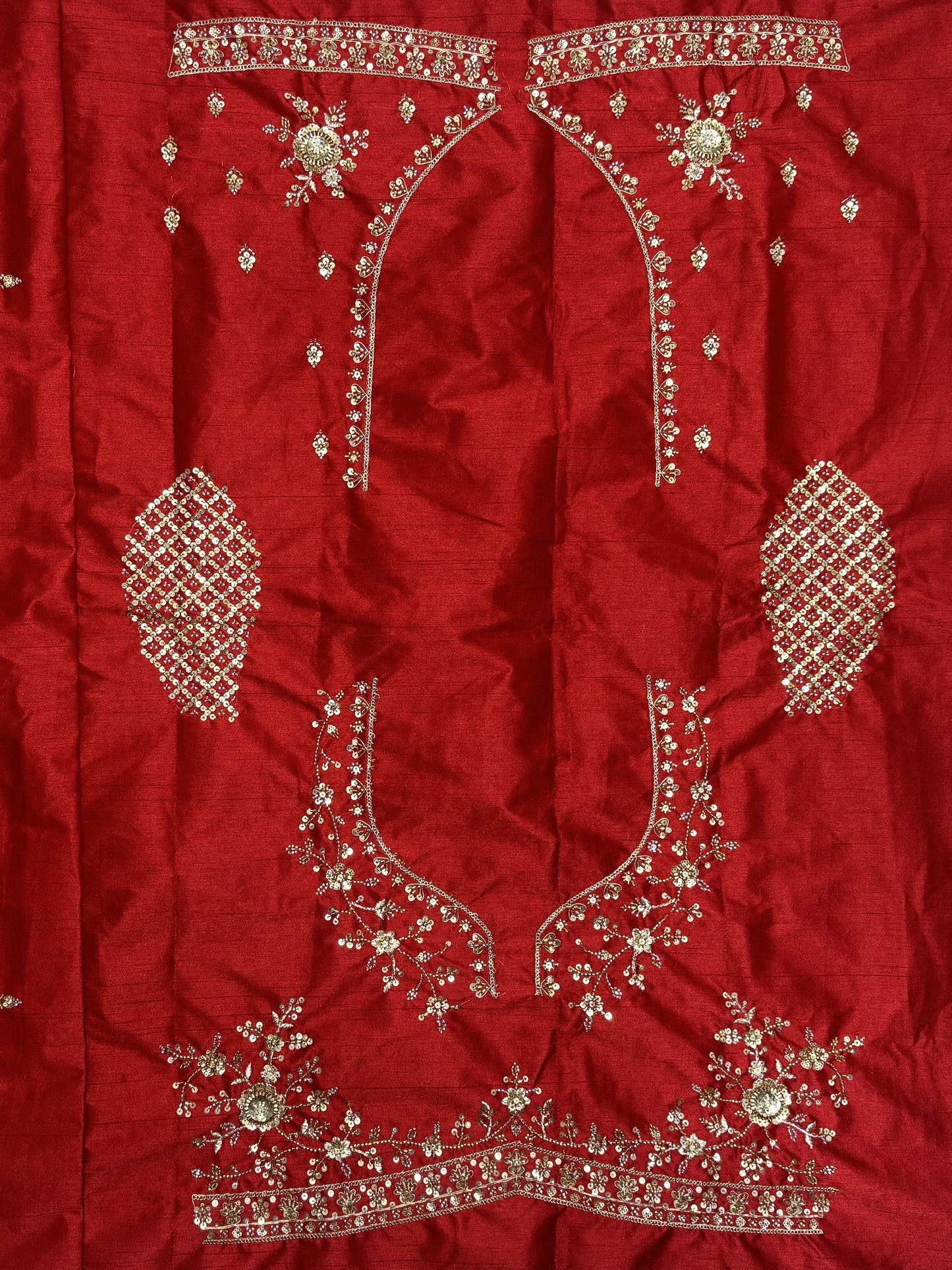 Lovely Red Hand Work Silk Bridal Wear Lehenga Choli With Double Dupatta