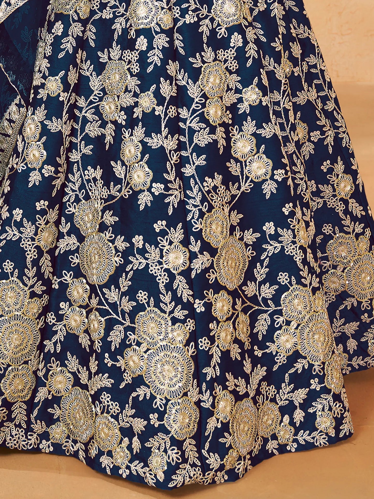 Astonishing Blue Embroidered Silk Engagement Wear Lehenga Choli - Zeel Clothing