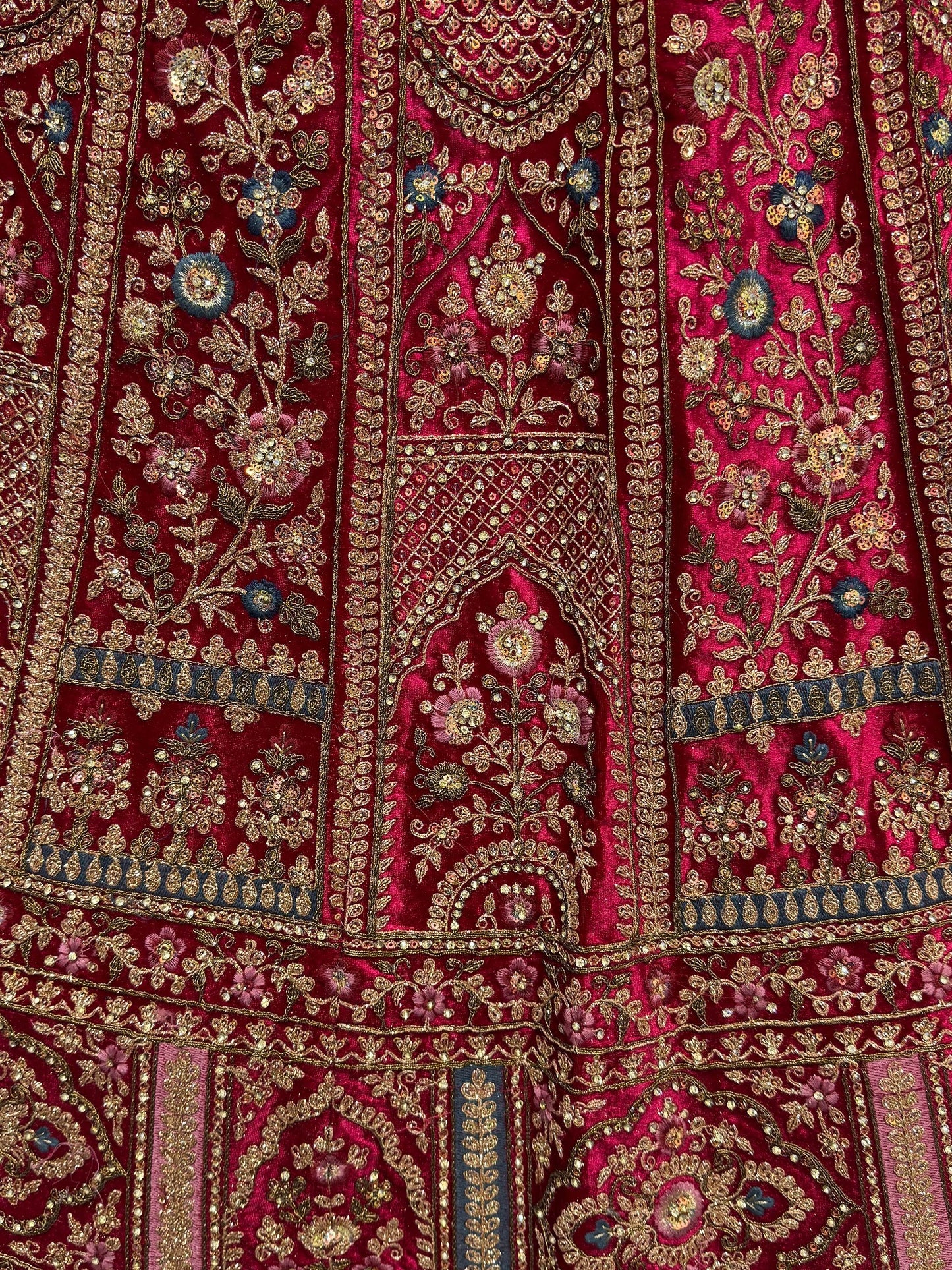 Attractive Rani Pink Velvet Bridal Lehenga Choli With Double Dupatta - Zeel Clothing