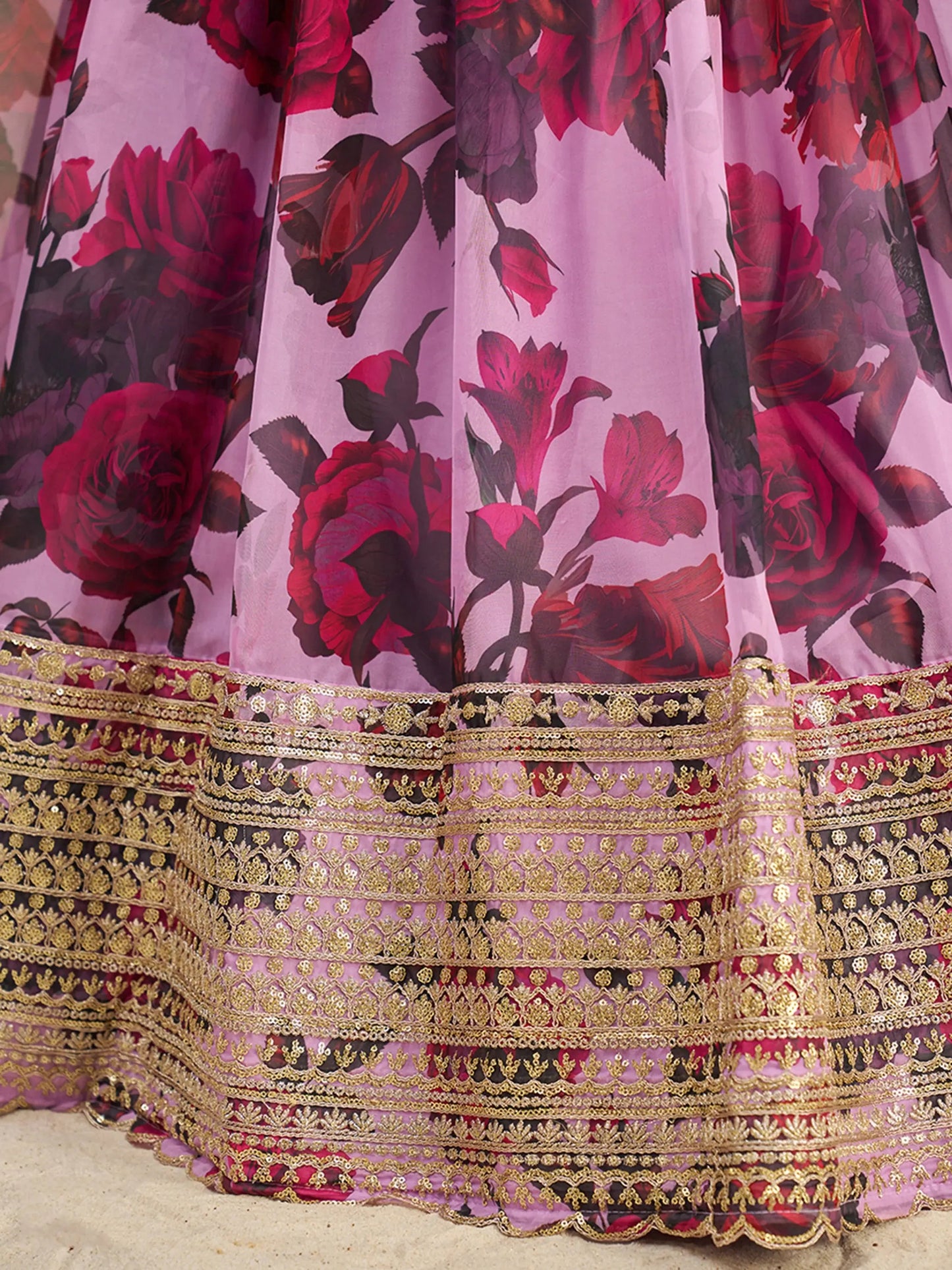 Beautiful Baby Pink Printed Organza Festival Wear Lehenga Choli - Zeel Clothing