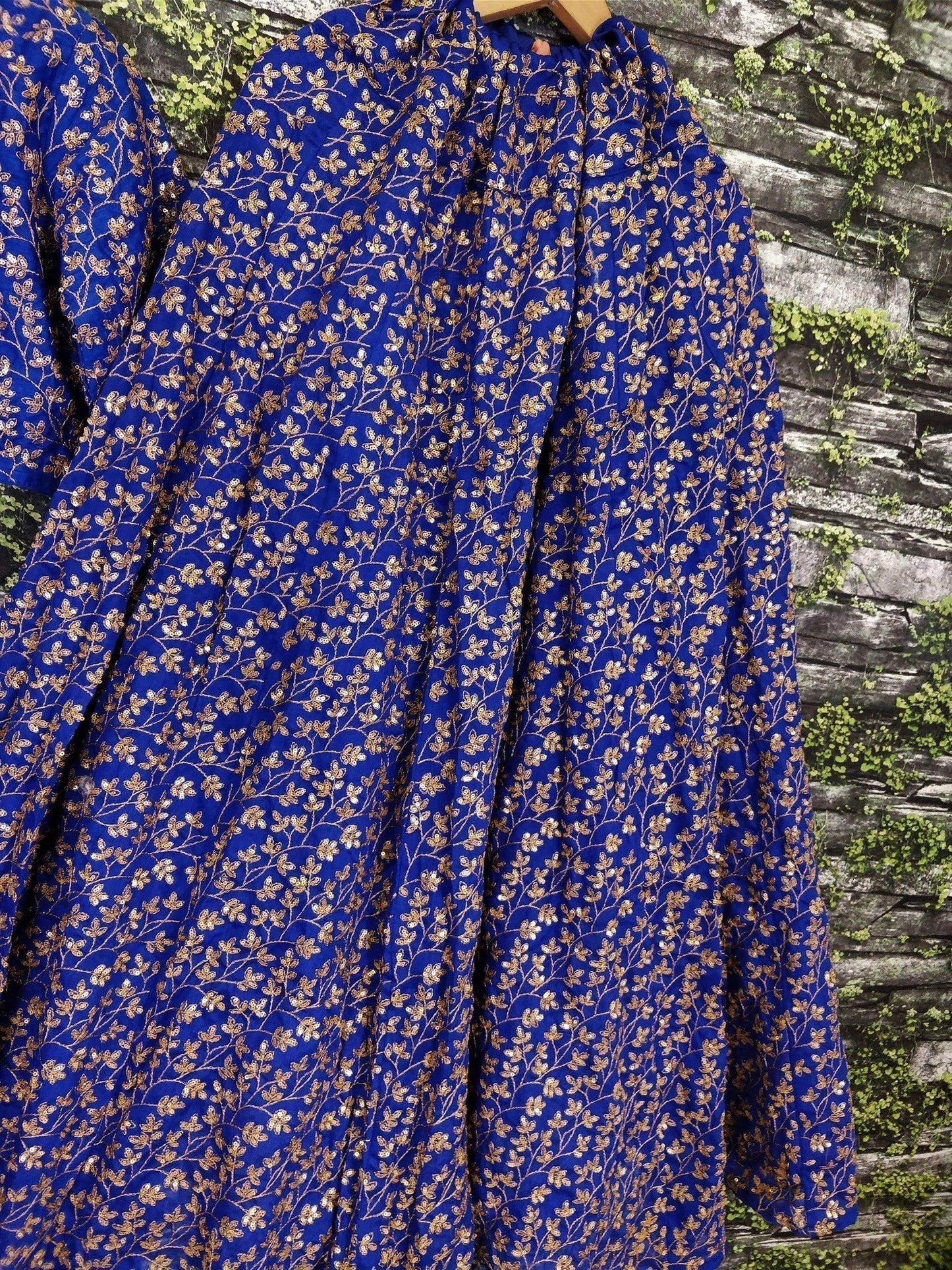 Elegant Blue Colored Designer Heavy Embroidered Raw Silk Lehenga - Zeel Clothing