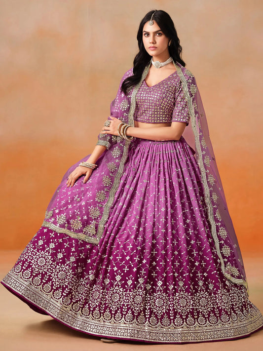 Fantastic Rani Pink Georgette Reception Wear Lehenga Choli - Zeel Clothing