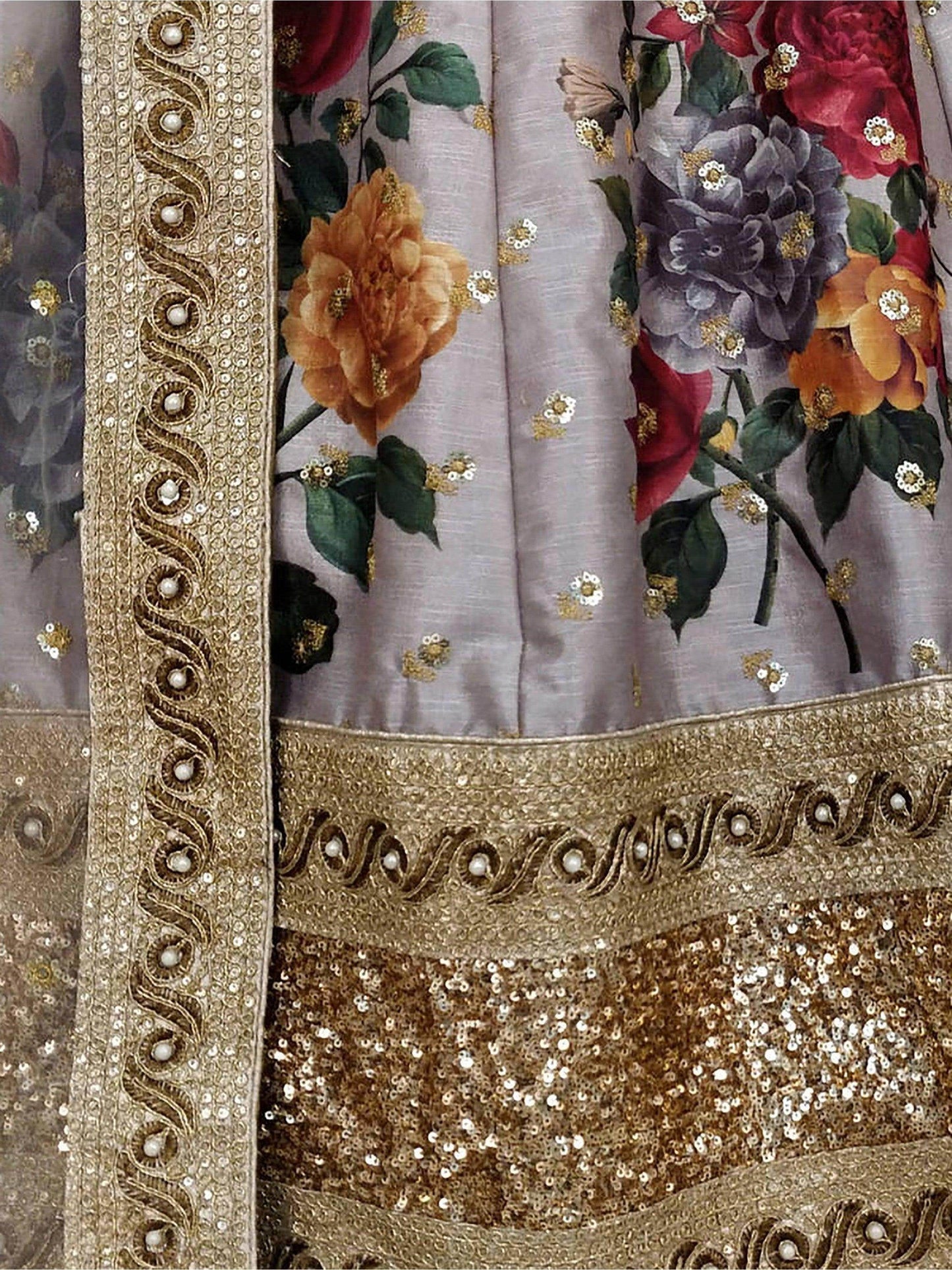 Gorgeous Gray Colored Partywear Designer Embroidered Lehenga Choli - Zeel Clothing