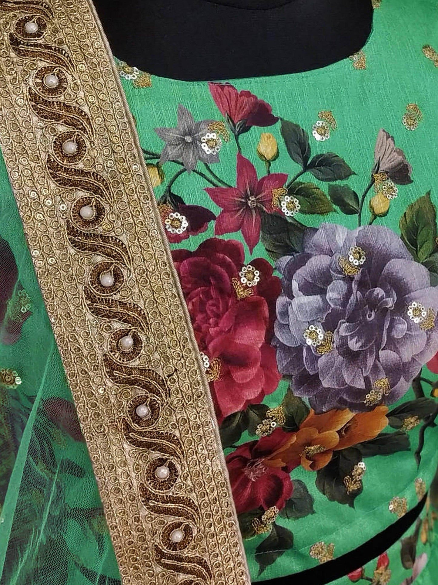 Gorgeous Green Colored Partywear Designer Embroidered Lehenga Choli - Zeel Clothing