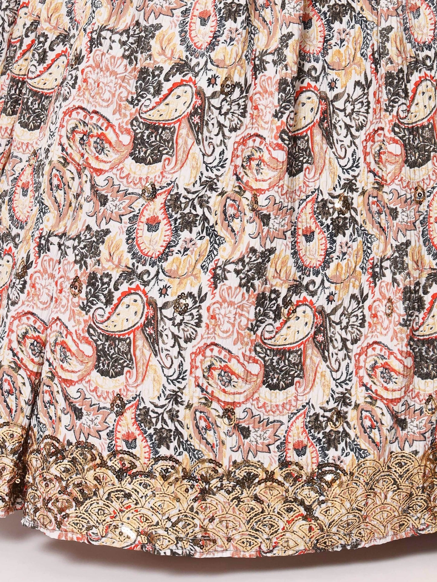 Spectacular White Digital Printed Art Silk Navratri Lehenga Choli - Zeel Clothing