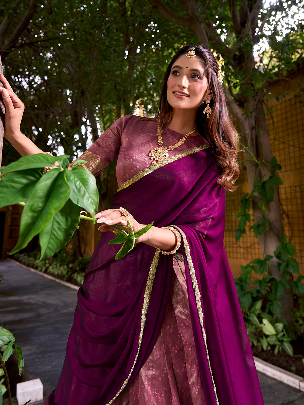 Pink Color Zari Weaving Work Dupion Silk Lehenga Choli