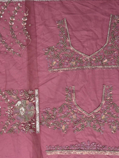 Tremendous Pink Dori Embroidery Net Bridesmaid Lehenga Choli