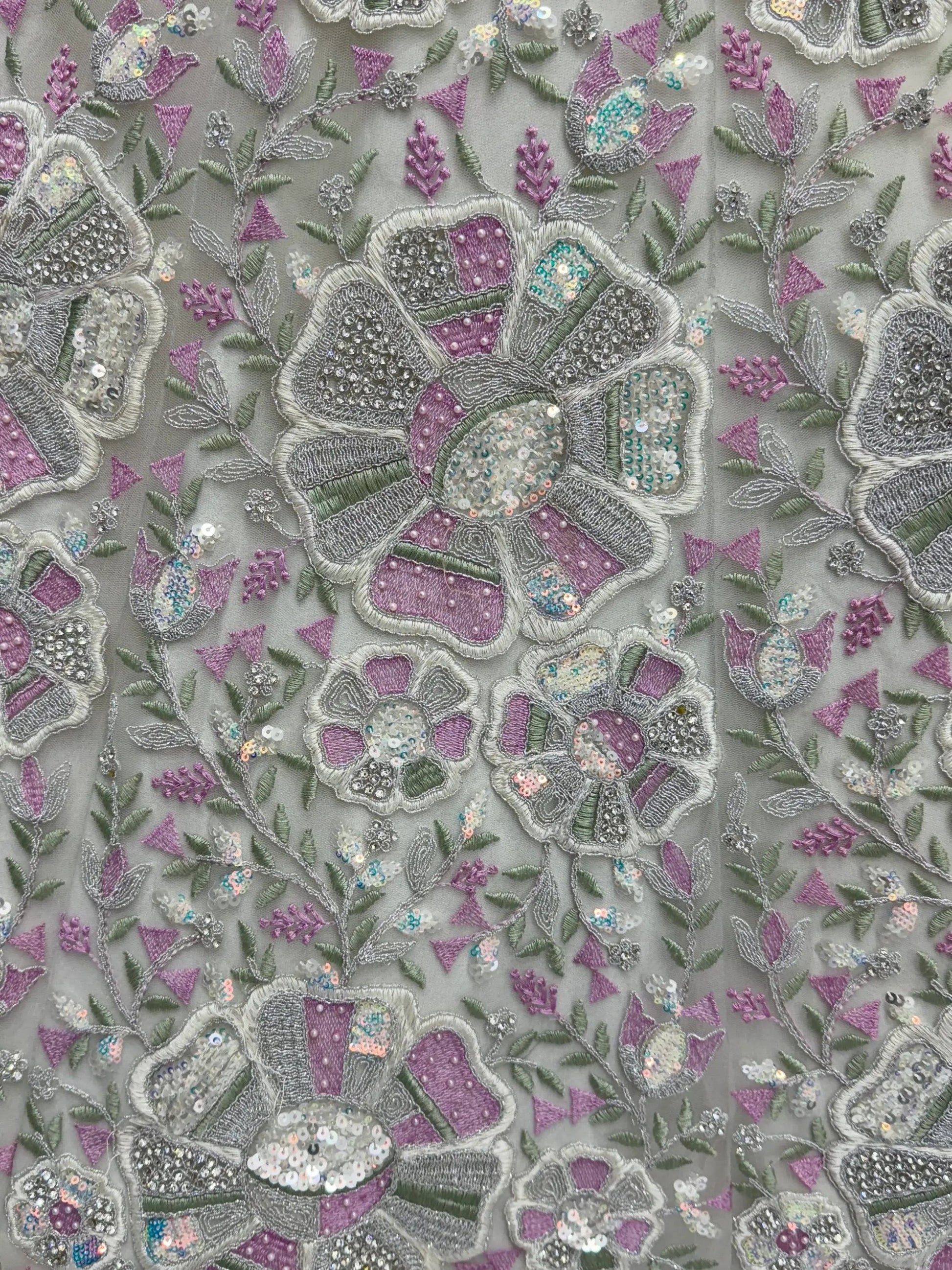 Fabulous White Diamond Work Net Designer Lehenga Choli With Dupatta