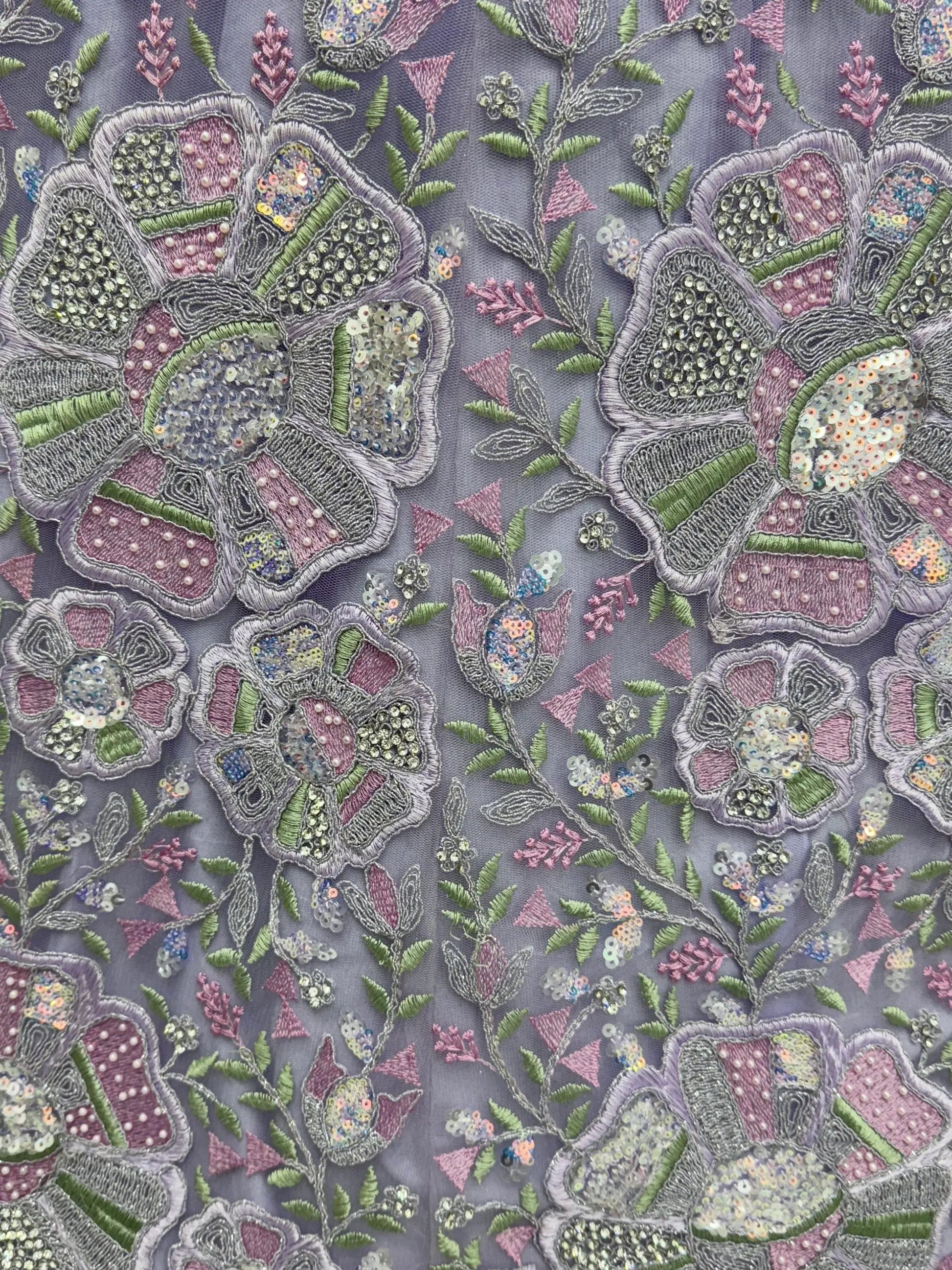 Imposing Lavender Sequins Work Net Wedding Wear Lehenga With Dupatta