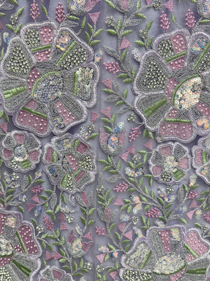 Imposing Lavender Sequins Work Net Wedding Wear Lehenga With Dupatta