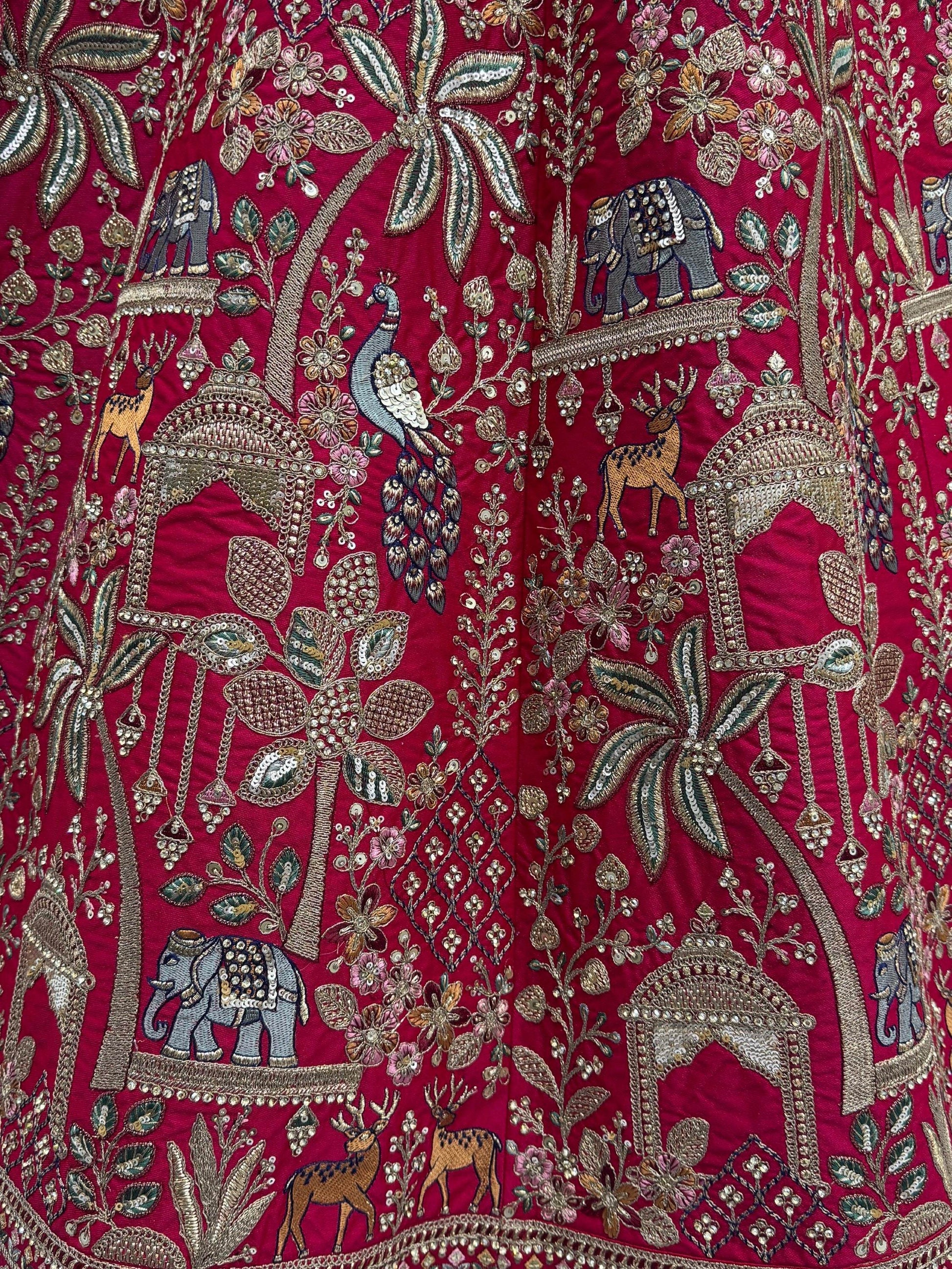 Artistic Pink Sequins Embroidery Silk Bridal Lehenga Choli With Double Dupatta