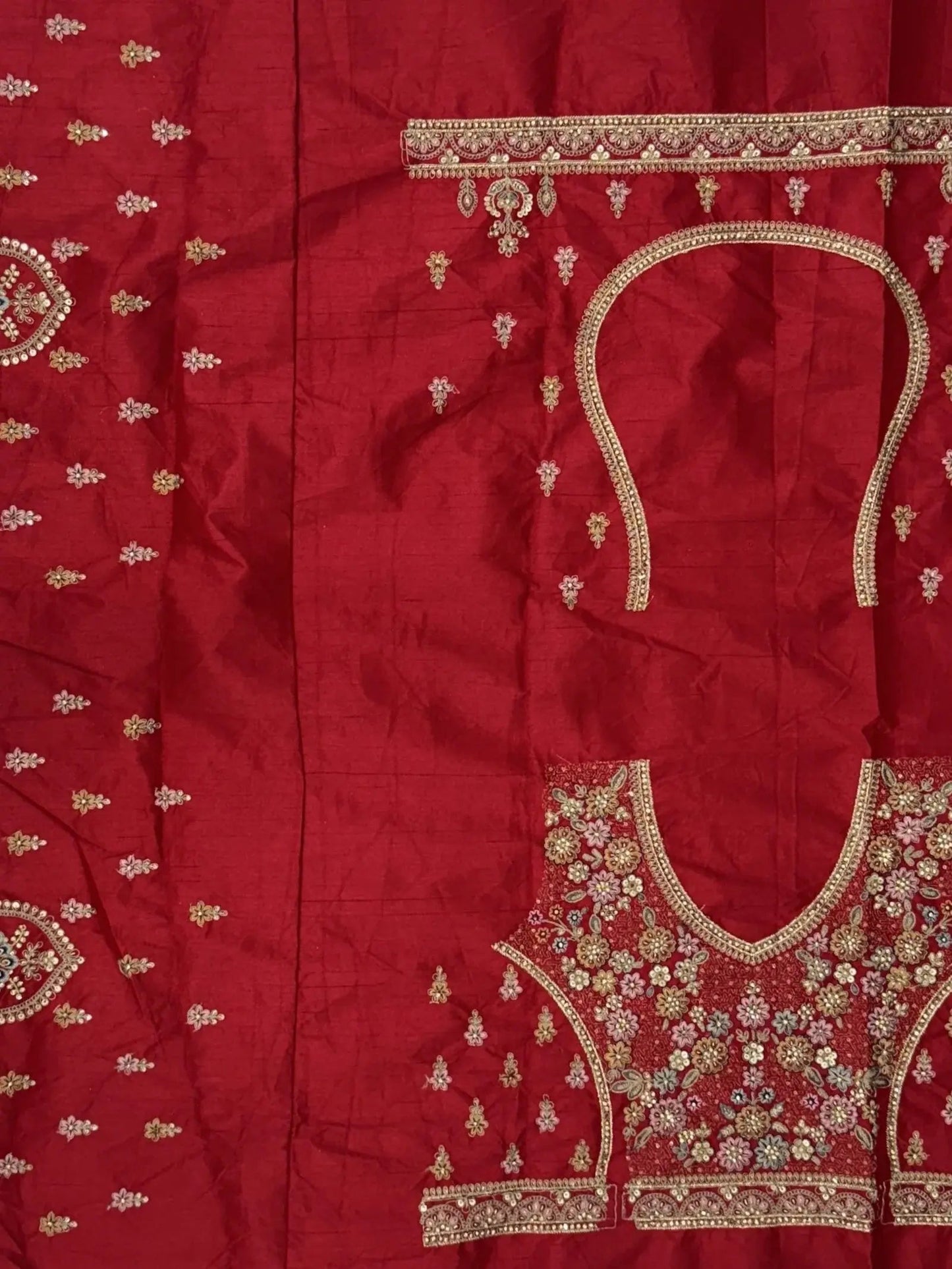 Fantastic Red Dori Embroidery Silk Bridal Lehenga Choli With Double Dupatta