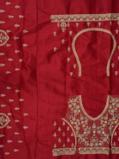 Fantastic Red Dori Embroidery Silk Bridal Lehenga Choli With Double Dupatta