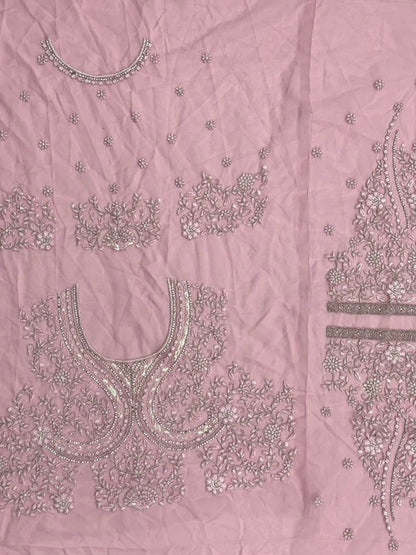 Stylish Powder Pink Thread Work Silk Bridesmaid Lehenga Choli With Dupatta