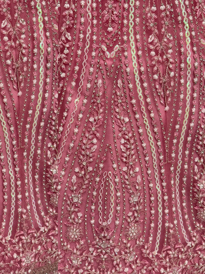 Wonderful Pink Dori Embroidery Silk Engagement Wear Lehenga With Blouse
