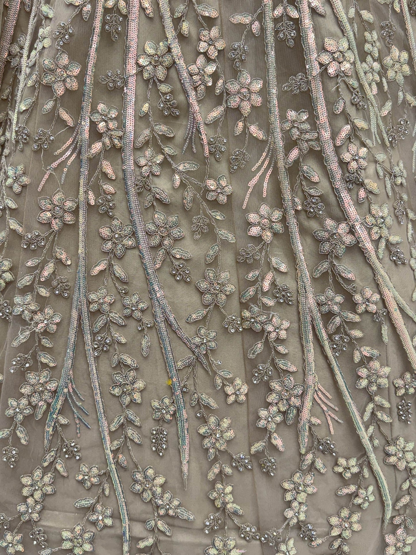 Beautiful Golden Zircon Work Net Sangeet Wear Lehenga Choli With Dupatta