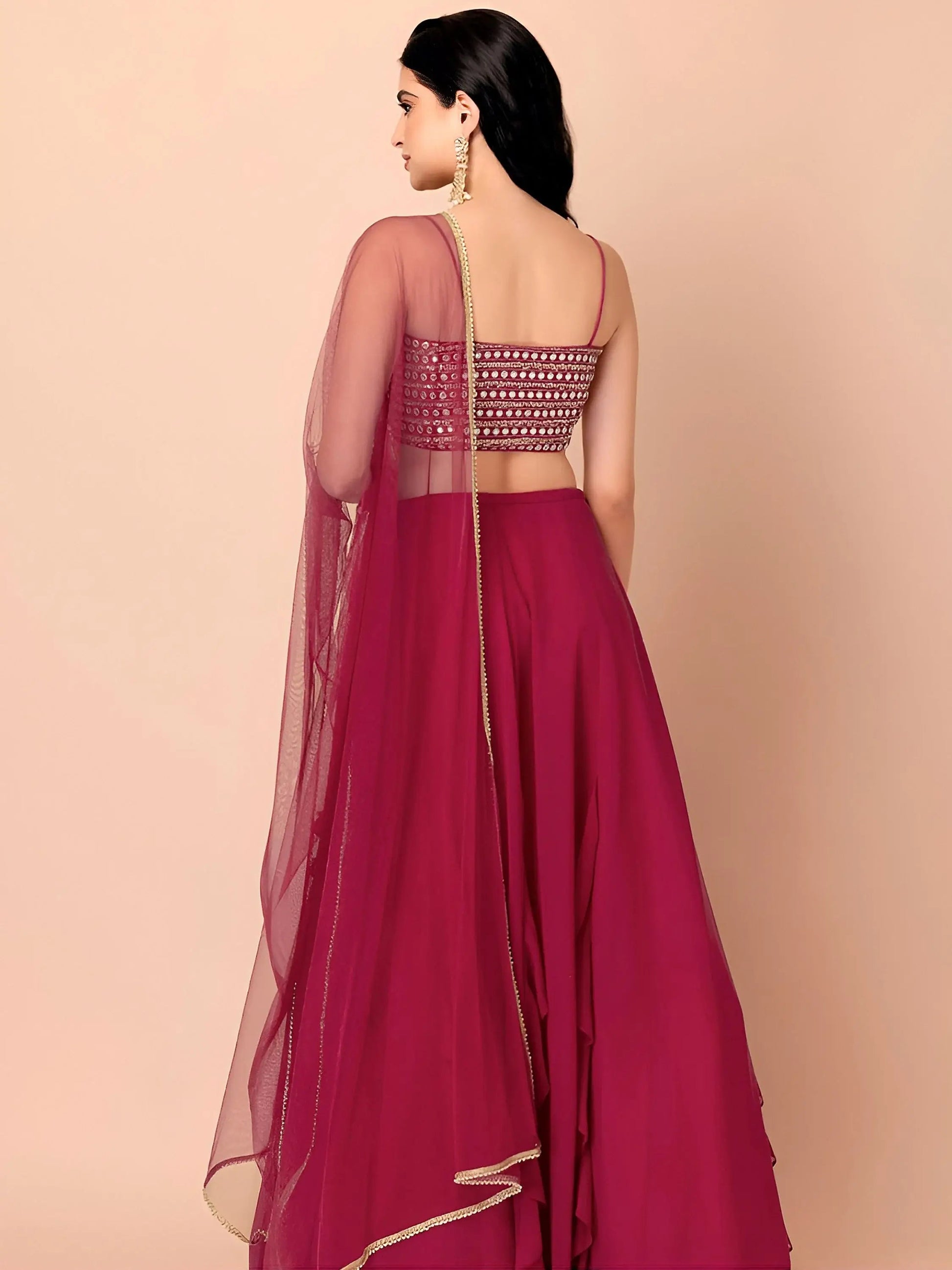 Adorable Pink Georgette Engagement Wear Lehenga Choli With Dupatta
