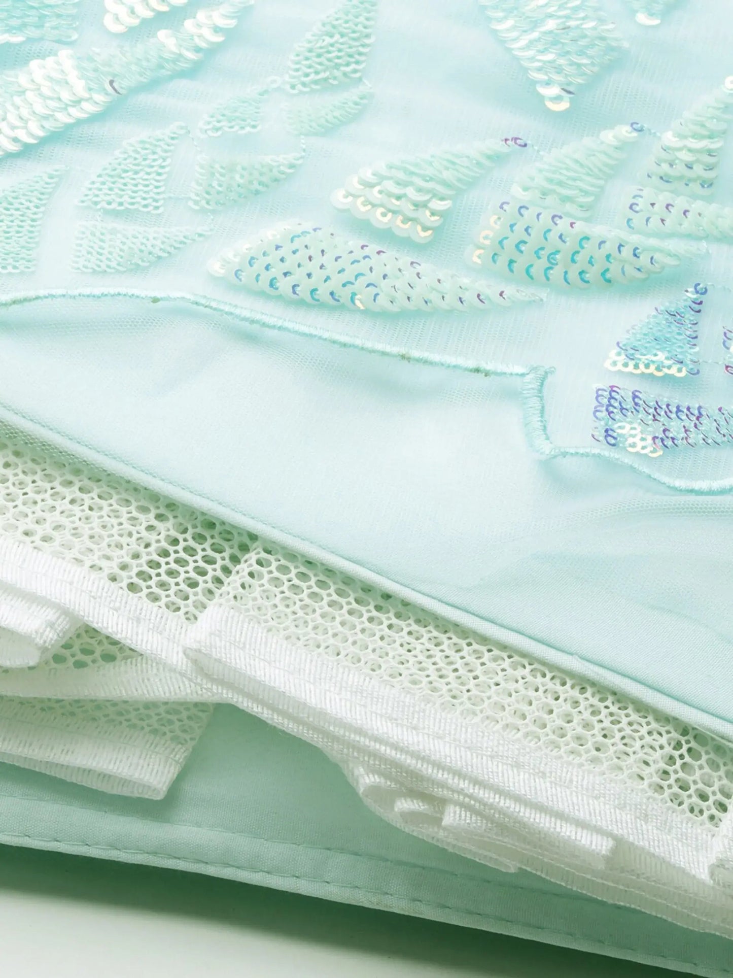 Attractive Sky Blue Sequins Net Designer Lehenga Choli With Dupatta