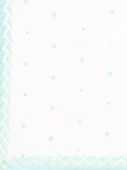 Attractive Sky Blue Sequins Net Designer Lehenga Choli With Dupatta