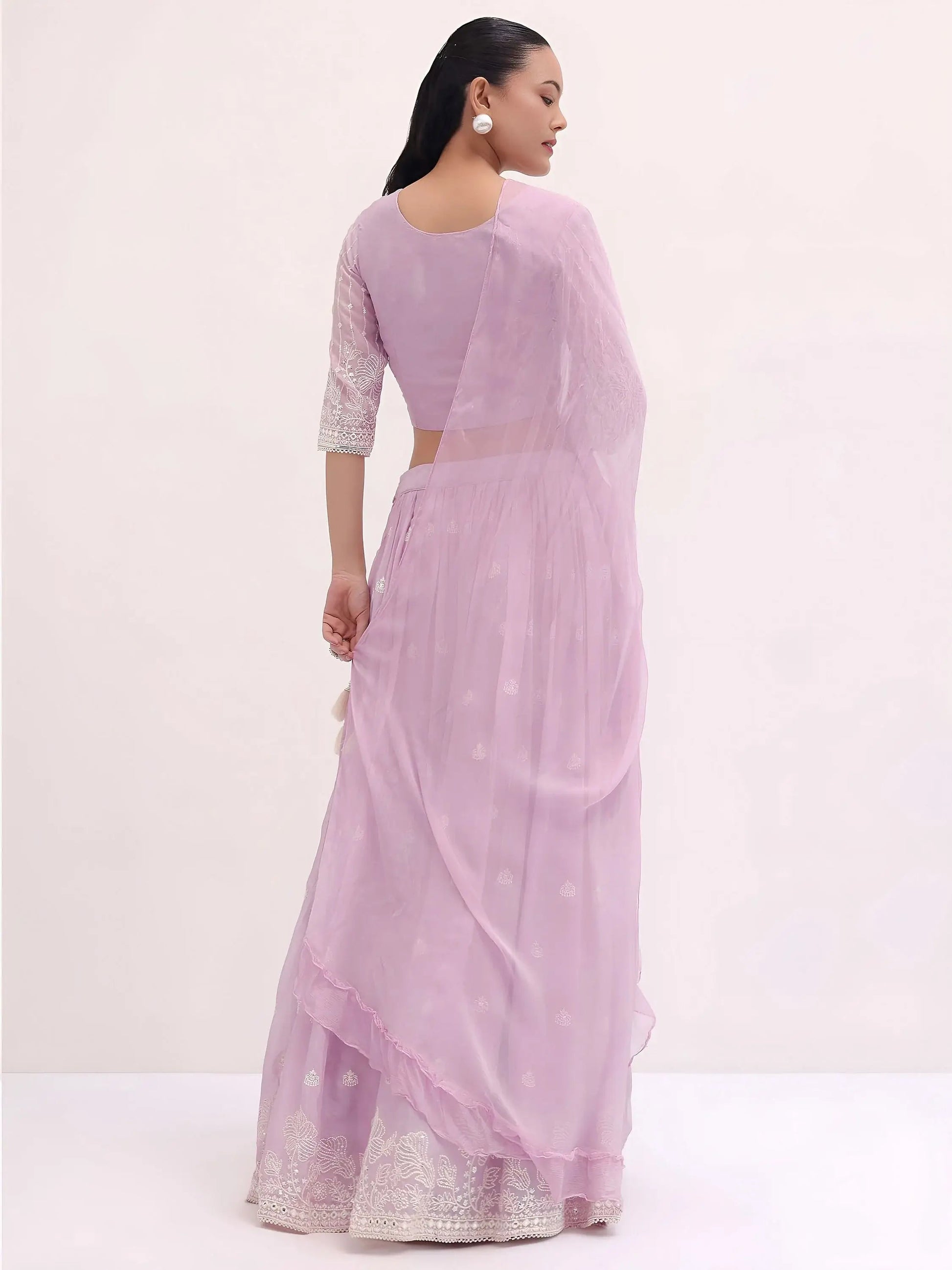 Awesome Pink Sequins Georgette Party Wear Lehenga Choli