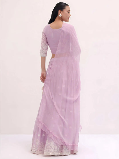 Awesome Pink Sequins Georgette Party Wear Lehenga Choli