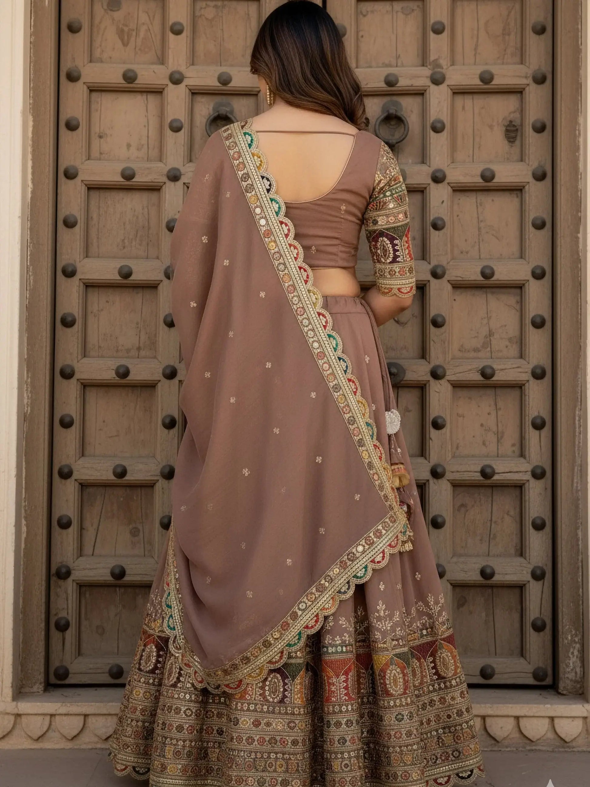 Lovable Beige Multi Thread Work Silk Event Wear Lehenga Choli With Dupatta
