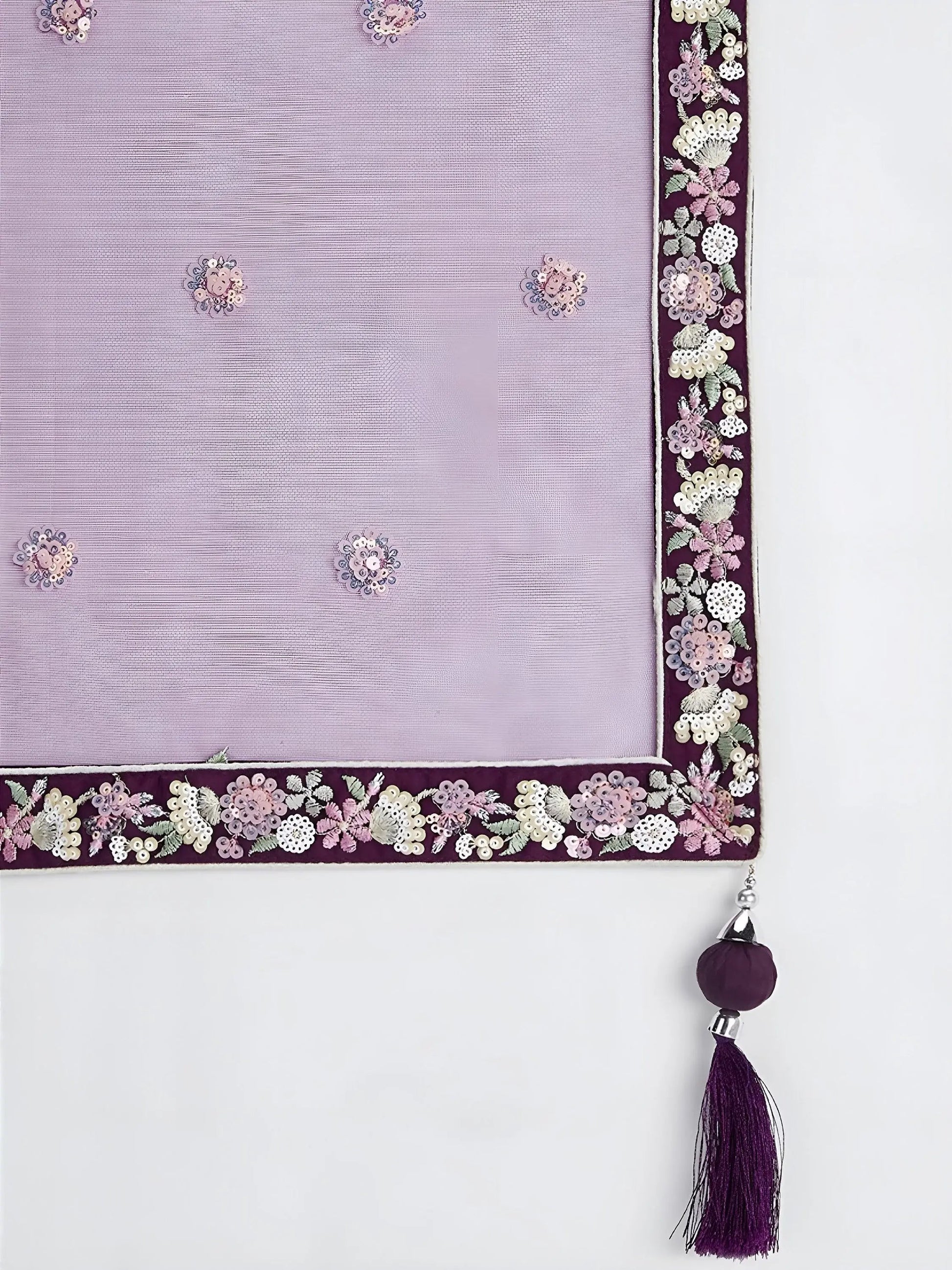 Sophisticated Wine Embroidered Net Party Wear Lehenga Choli With Dupatta