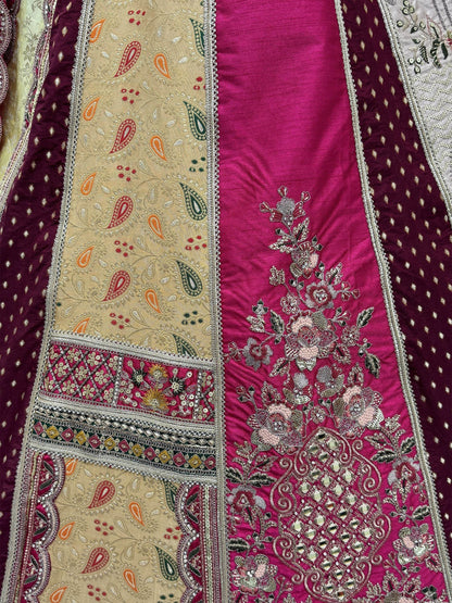 Marvelous Multi-Color Patch Work Silk Designer Lehenga Choli With Dupatta