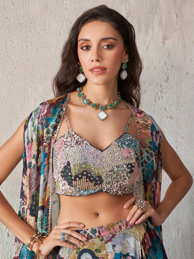 Charming Multi-Color Printed Chinon Party Wear Lehenga Choli