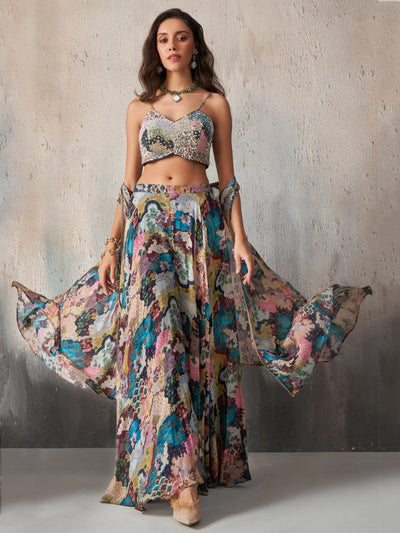 Charming Multi-Color Printed Chinon Party Wear Lehenga Choli