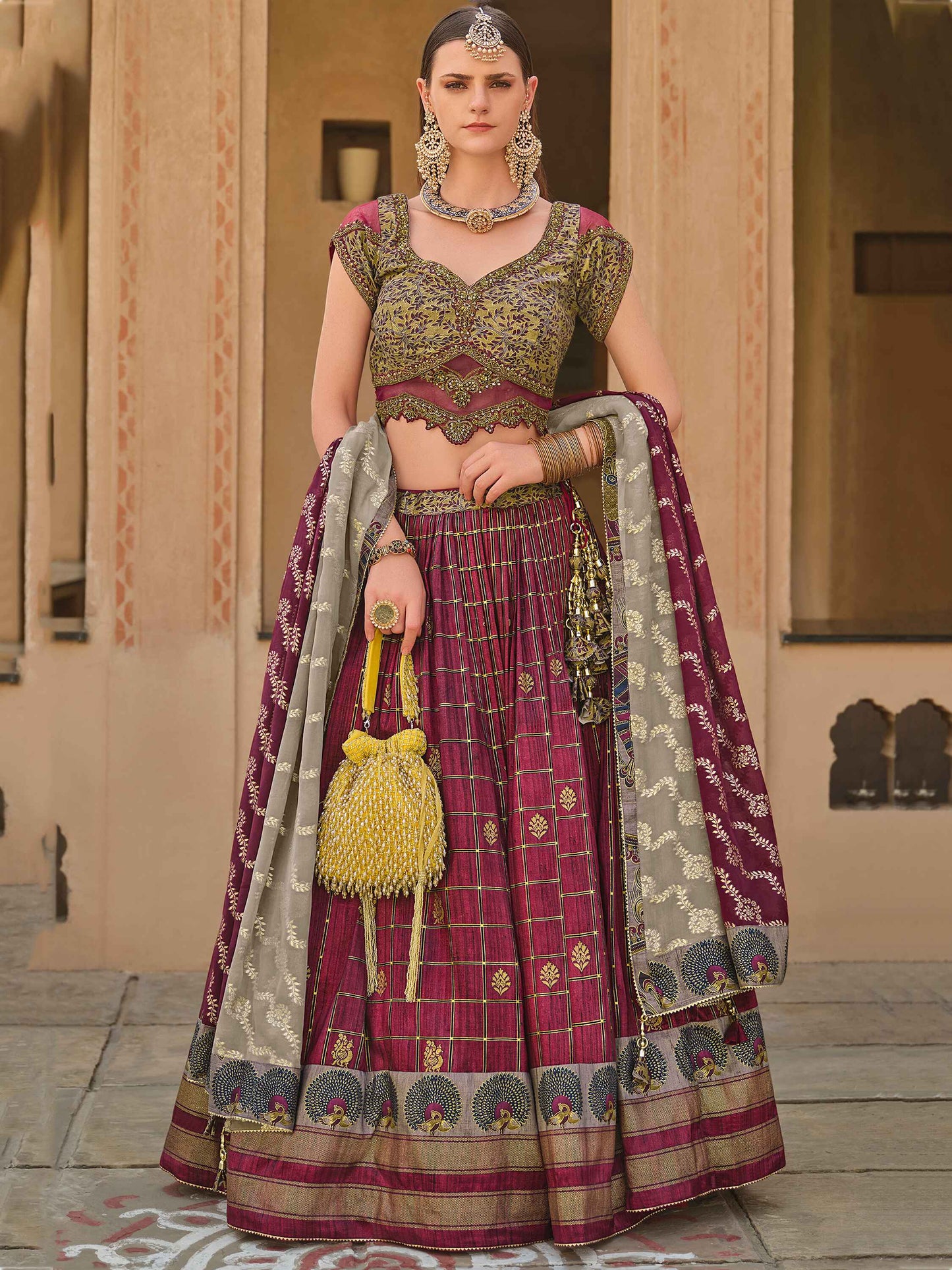 Glamorous Wine Sequins Silk Designer Lehenga Choli With Dupatta