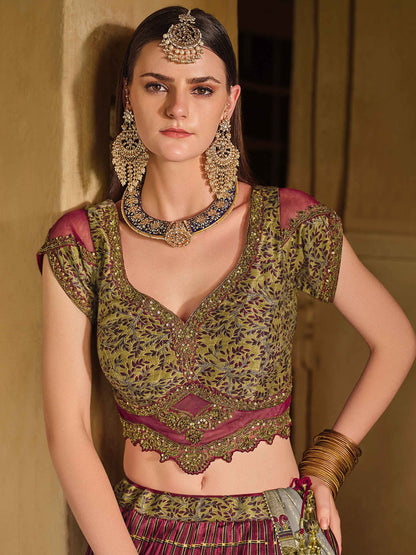 Glamorous Wine Sequins Silk Designer Lehenga Choli With Dupatta