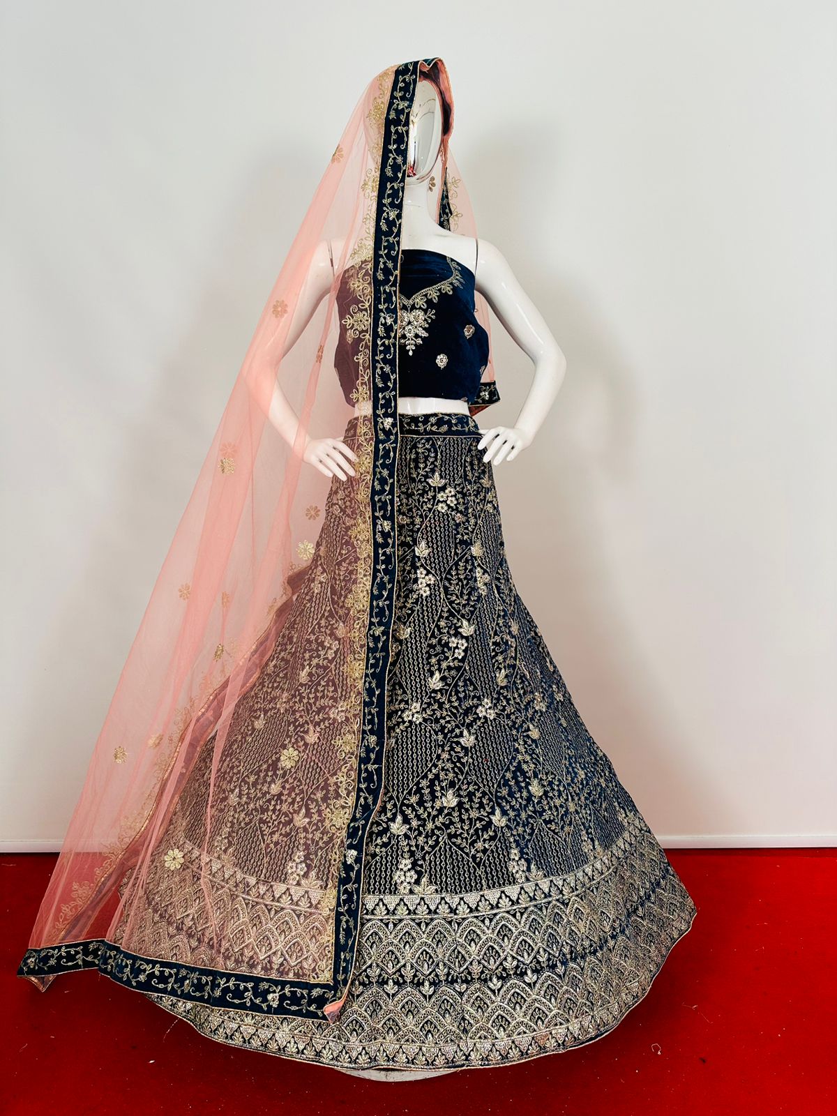 New design Velvet Full heavy Multi work Full heavy Coding Full heavy Glitter work Lehenga