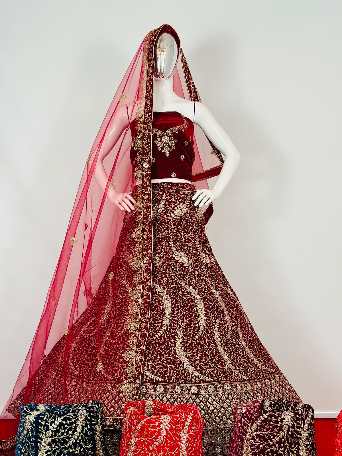 New design Velvet Full heavy Multi work Full heavy Coding Full heavy Glitter work Lehenga