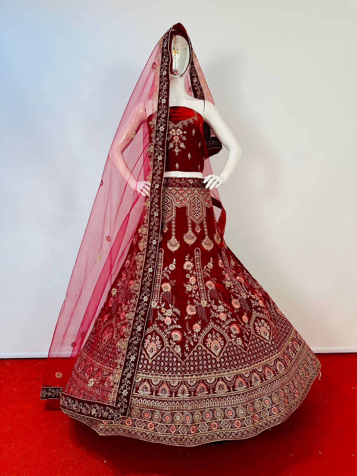 New design Velvet Full heavy Multi work Full heavy Coding Full heavy Glitter work Lehenga