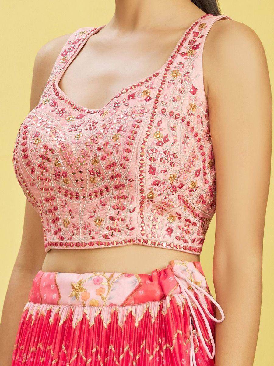 Adorable Pink Embroidered Work Chinon Traditional Lehenga Choli - Zeel Clothing