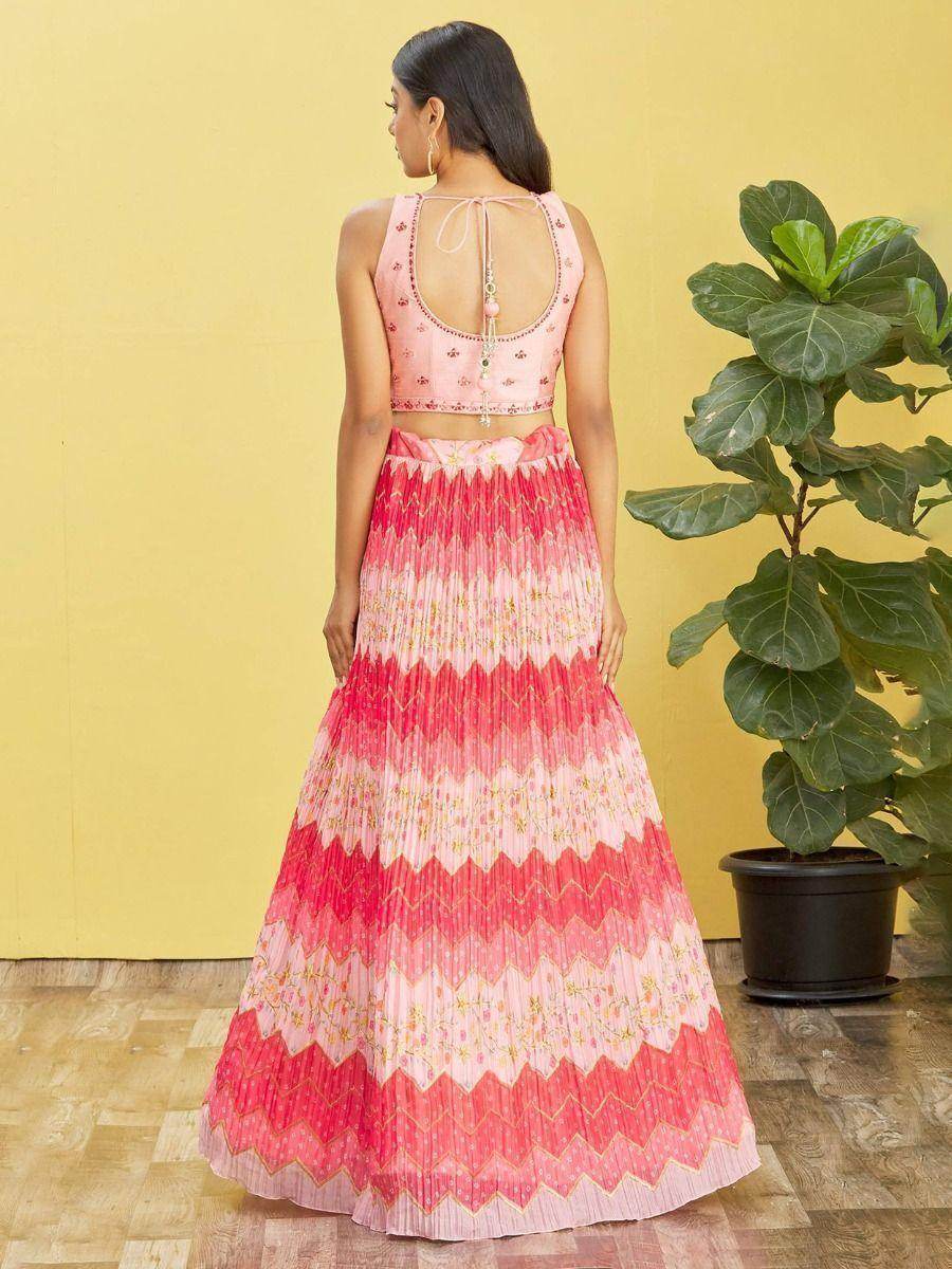 Adorable Pink Embroidered Work Chinon Traditional Lehenga Choli - Zeel Clothing