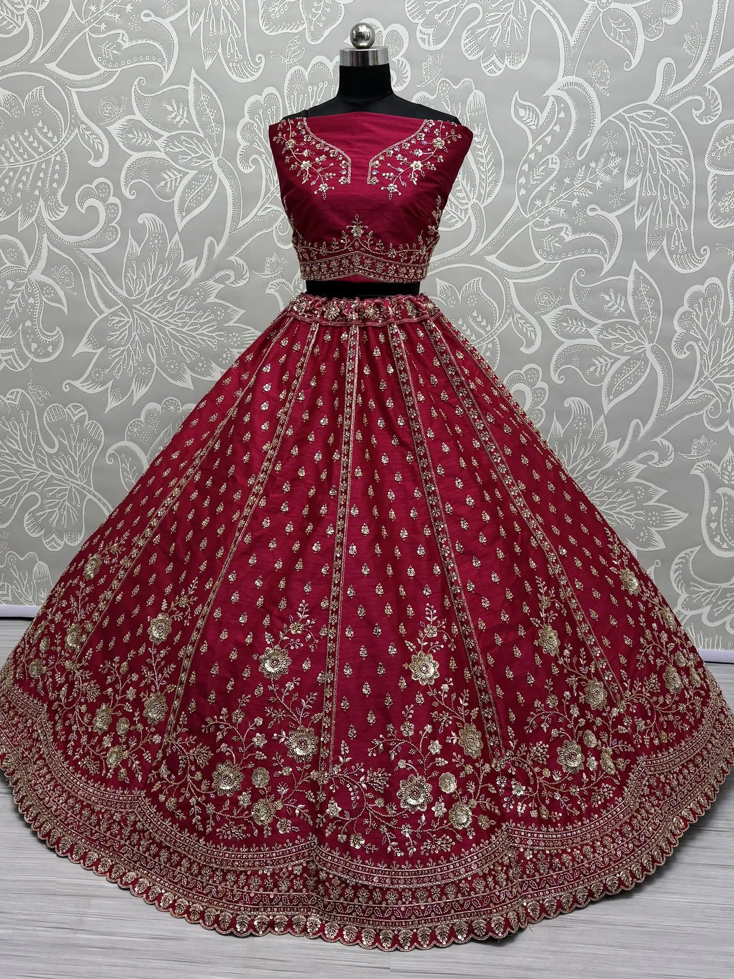 Adorable Pink Hand Work Silk Bridal Lehenga Choli With Double Dupatta - Zeel Clothing