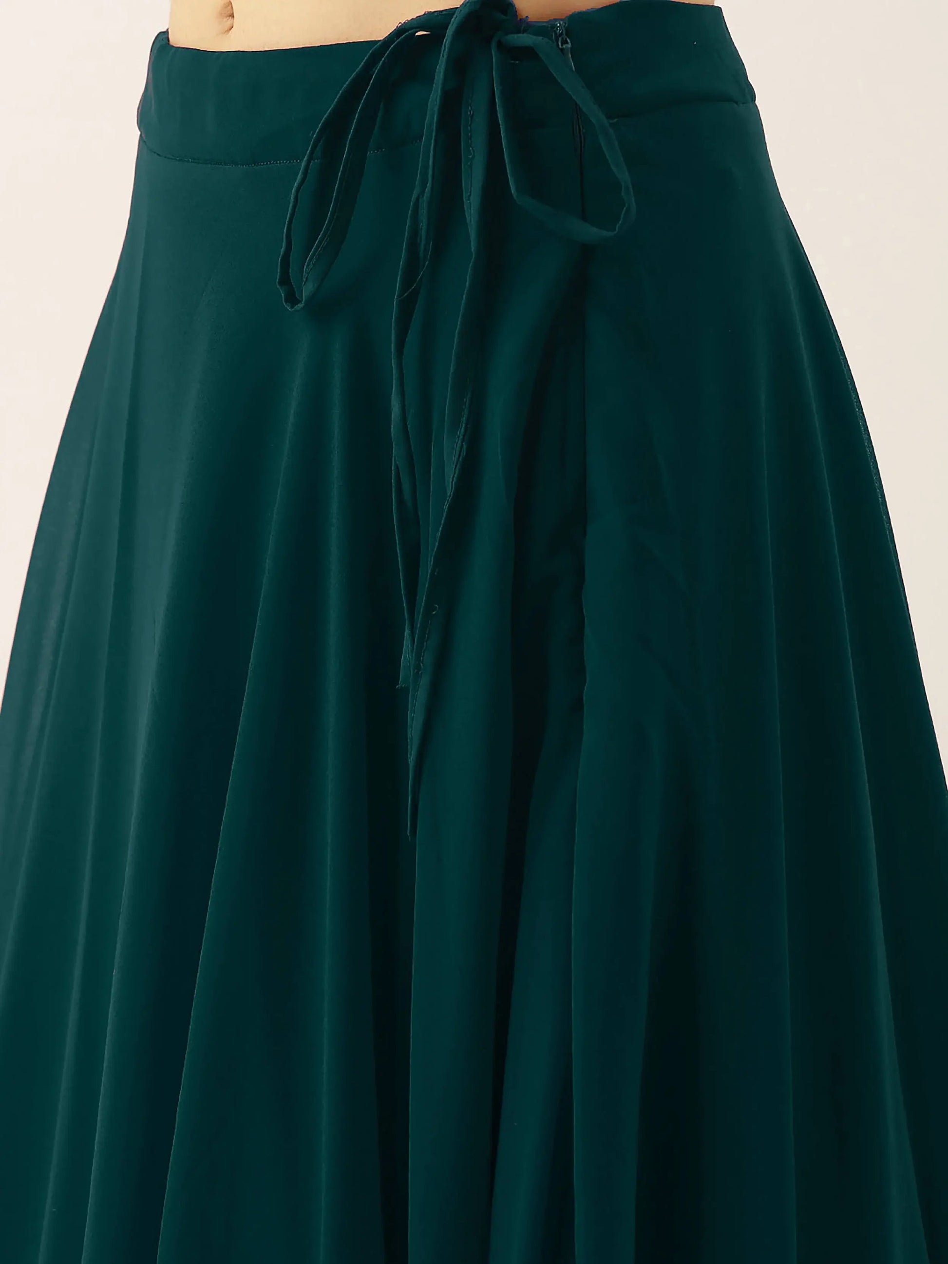 Alluring Green Georgette Party Wear Lehenga With Embroidered Choli - Zeel Clothing