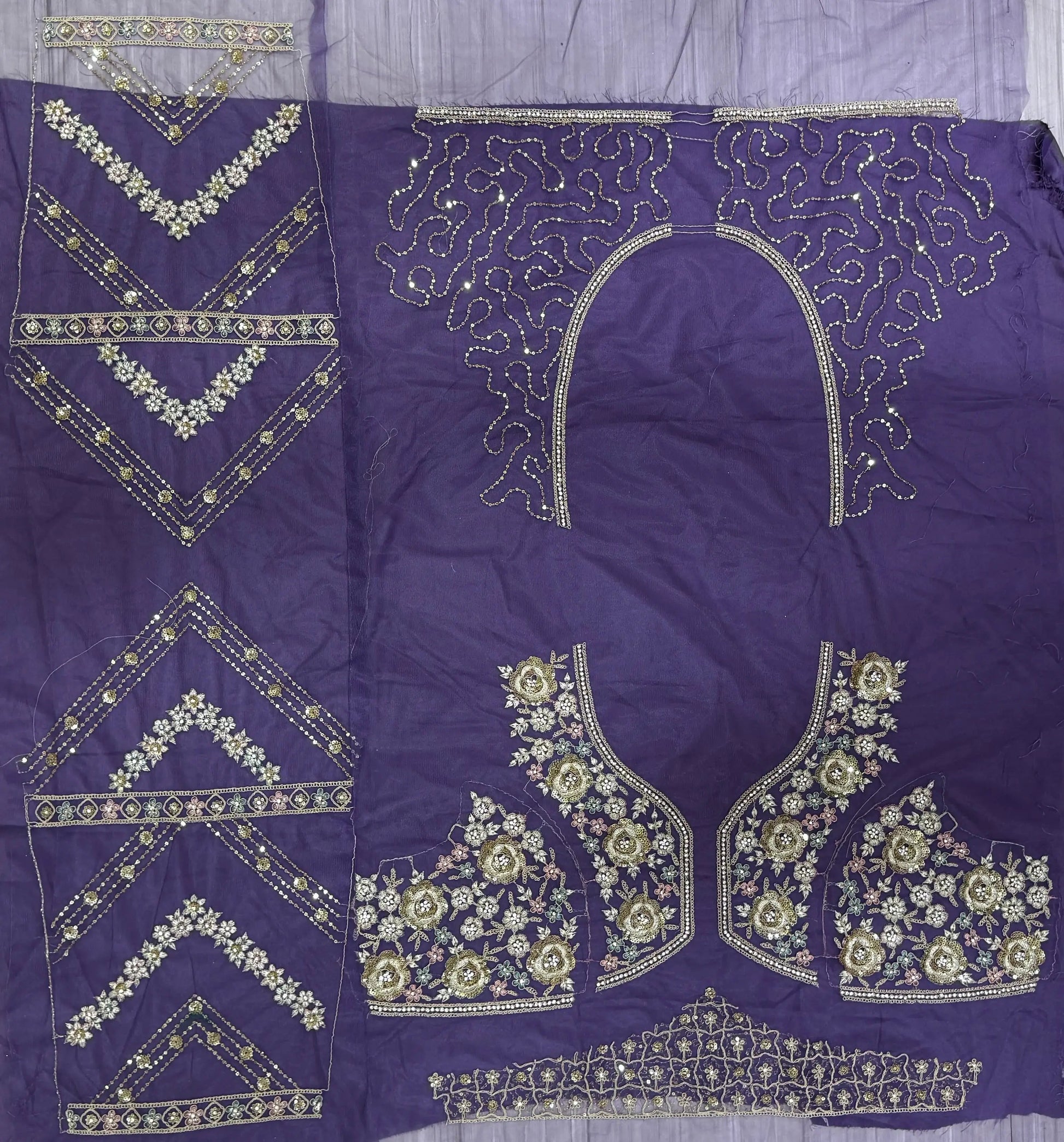Alluring Purple Thread Embroidery Net Wedding Lehenga Choli - Zeel Clothing