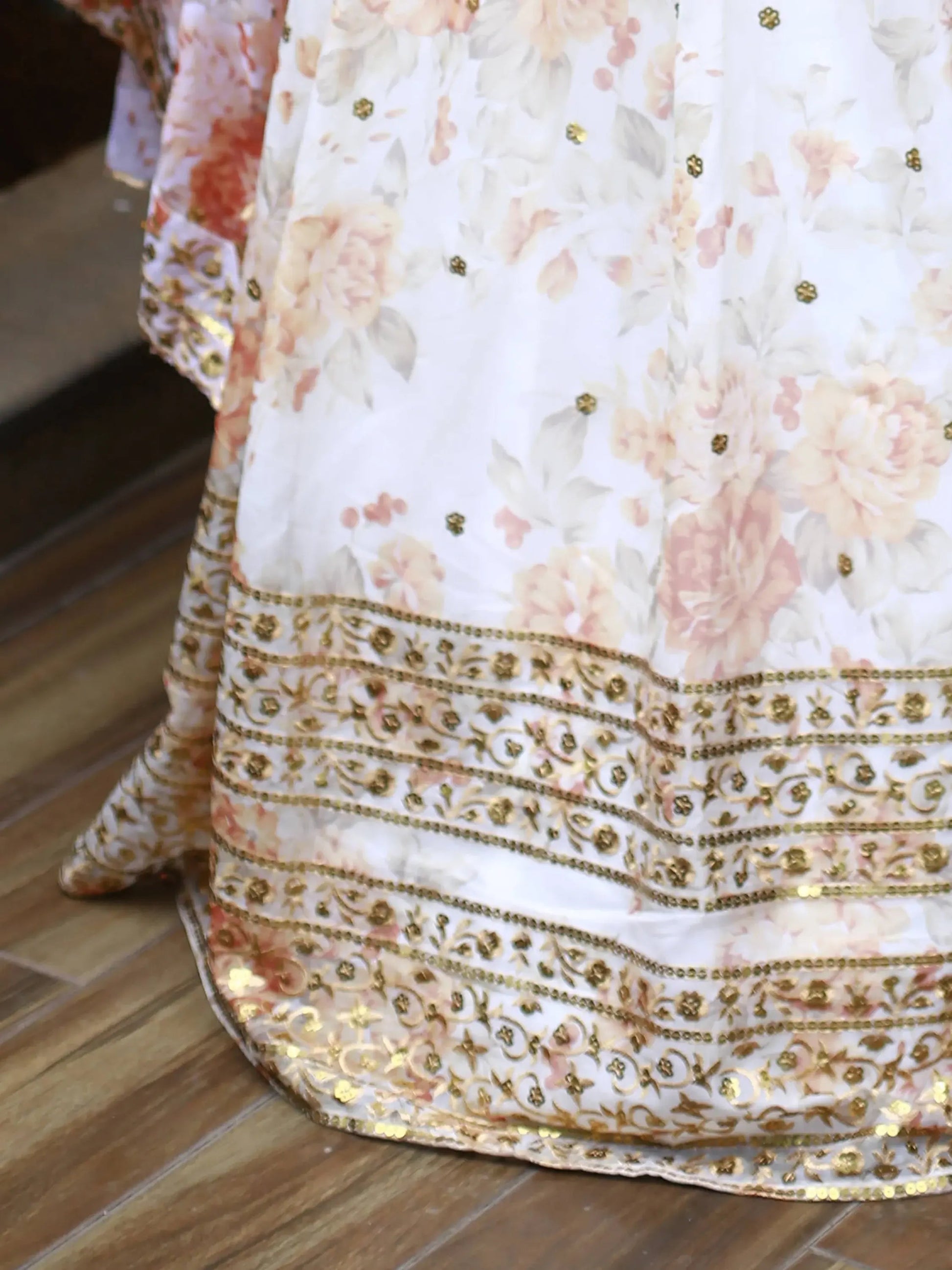 Alluring White Floral Printed Organza Lehenga Choli With Dupatta - Zeel Clothing