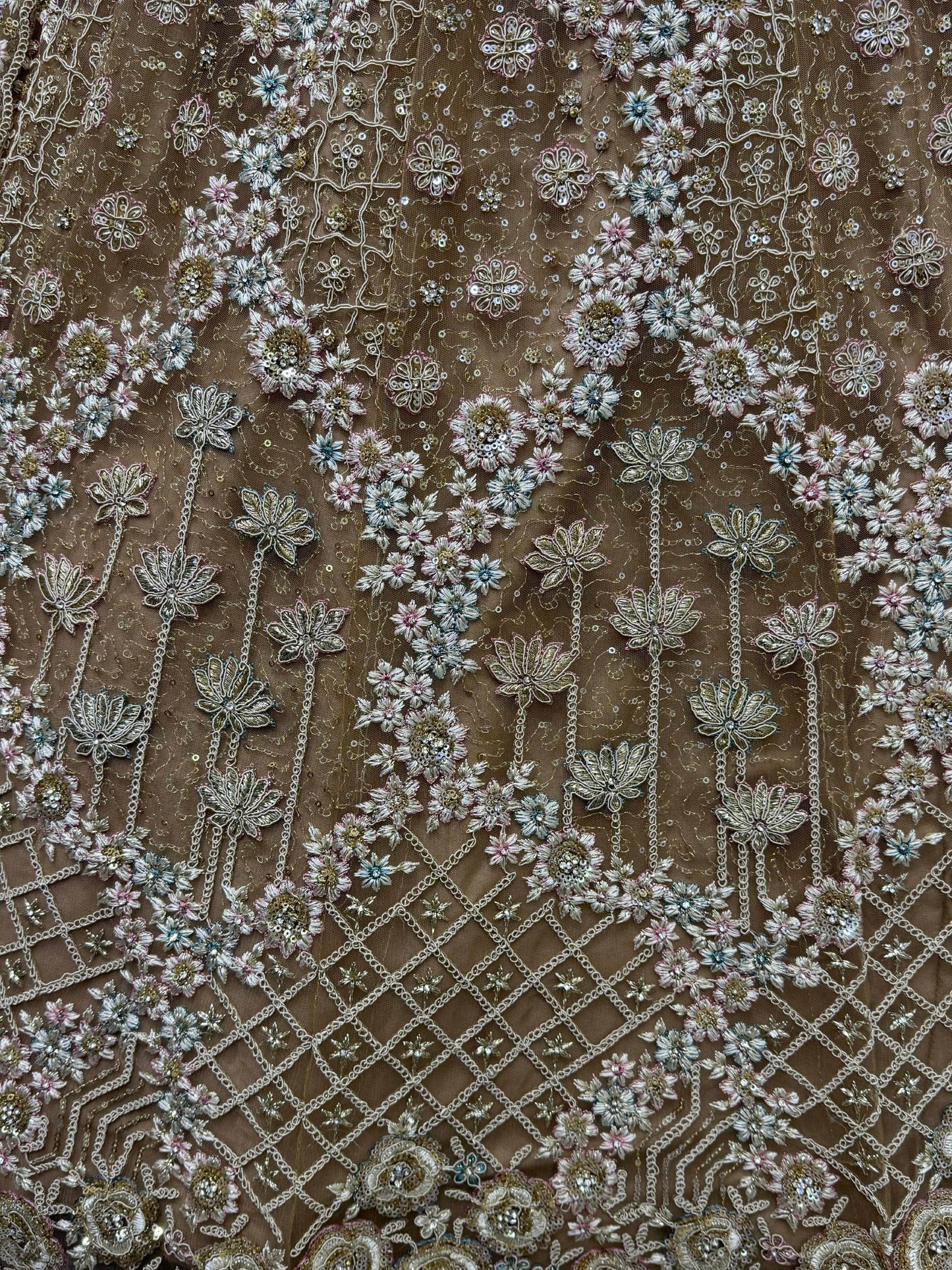 Amazing Golden Zirkon Work Net Engagement Wear Lehenga Choli - Zeel Clothing