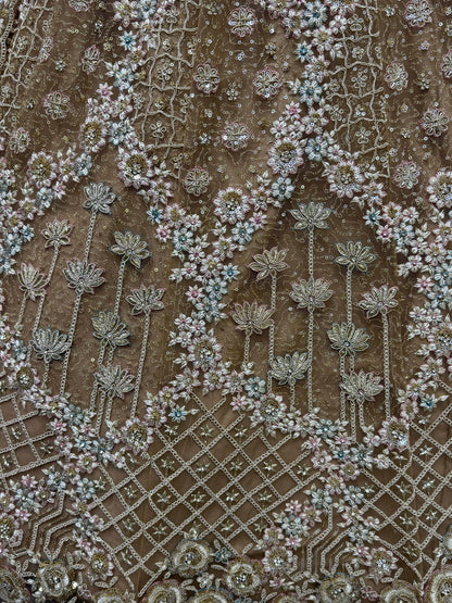 Amazing Golden Zirkon Work Net Engagement Wear Lehenga Choli - Zeel Clothing