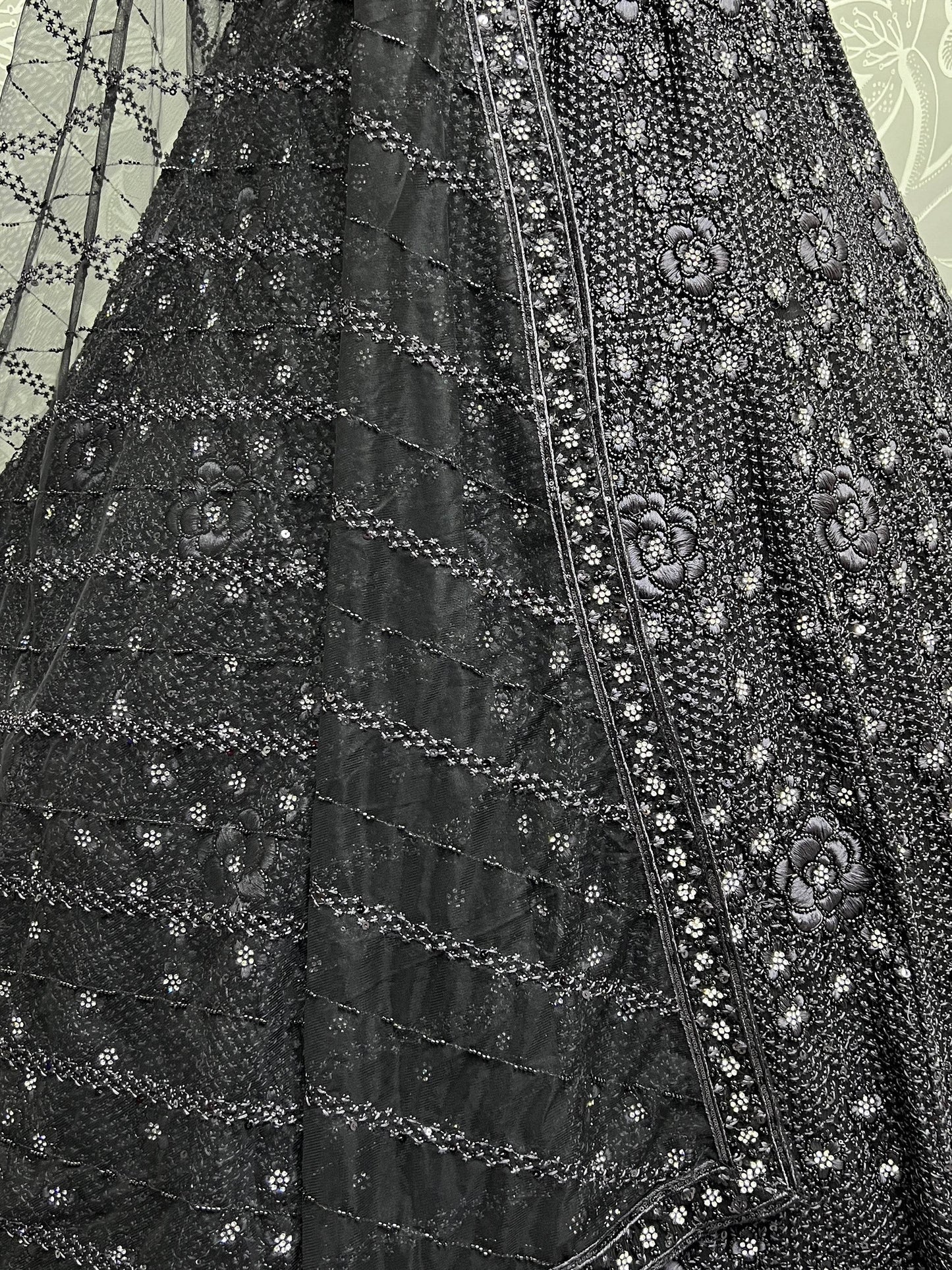 Astonishing Black Thread Work Net Reception Wear Lehenga Choli - Zeel Clothing