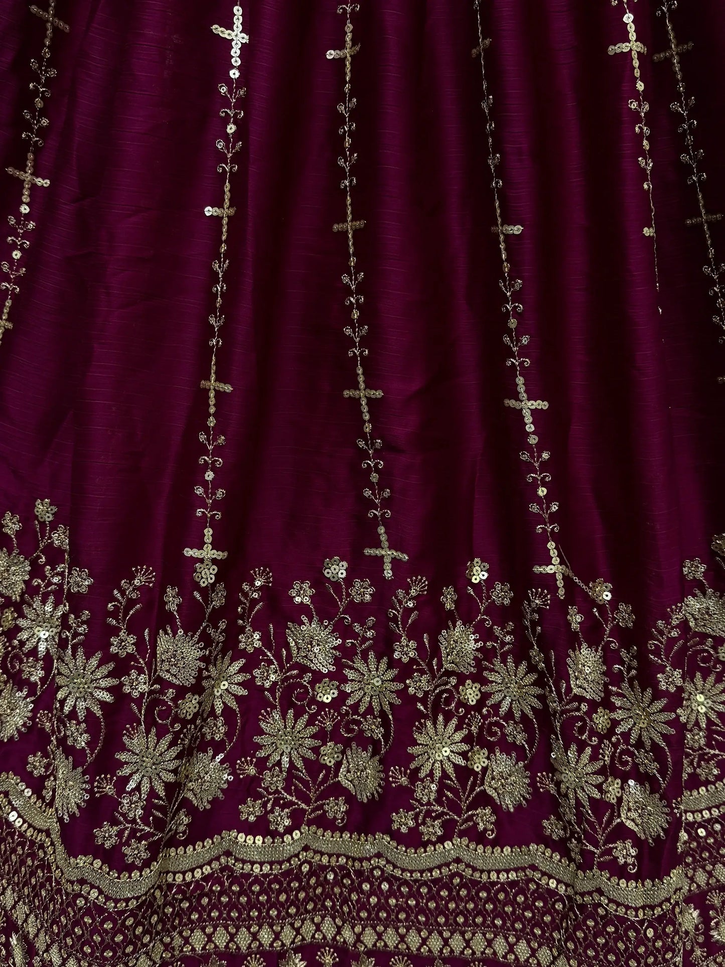 Astonishing Burgundy Thread Work Satin Bridal Lehenga Choli - Zeel Clothing