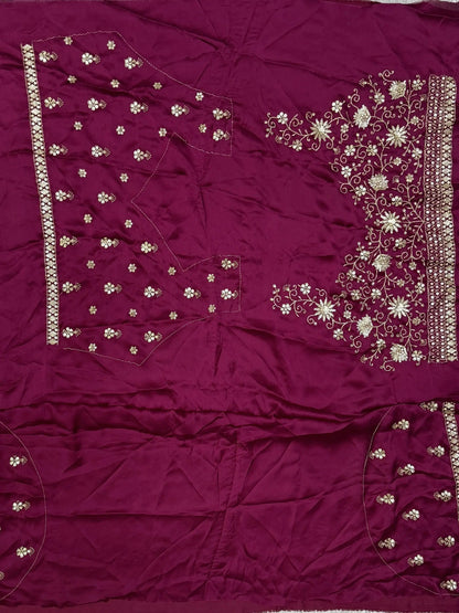 Astonishing Burgundy Thread Work Satin Bridal Lehenga Choli - Zeel Clothing