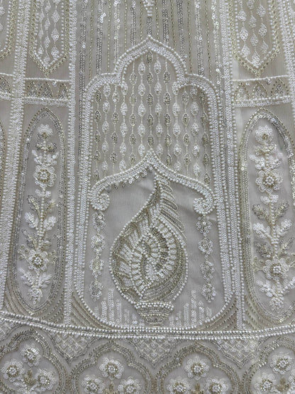 Attractive White Sequins Net Party Wear Lehenga Choli With Dupatta - Zeel Clothing