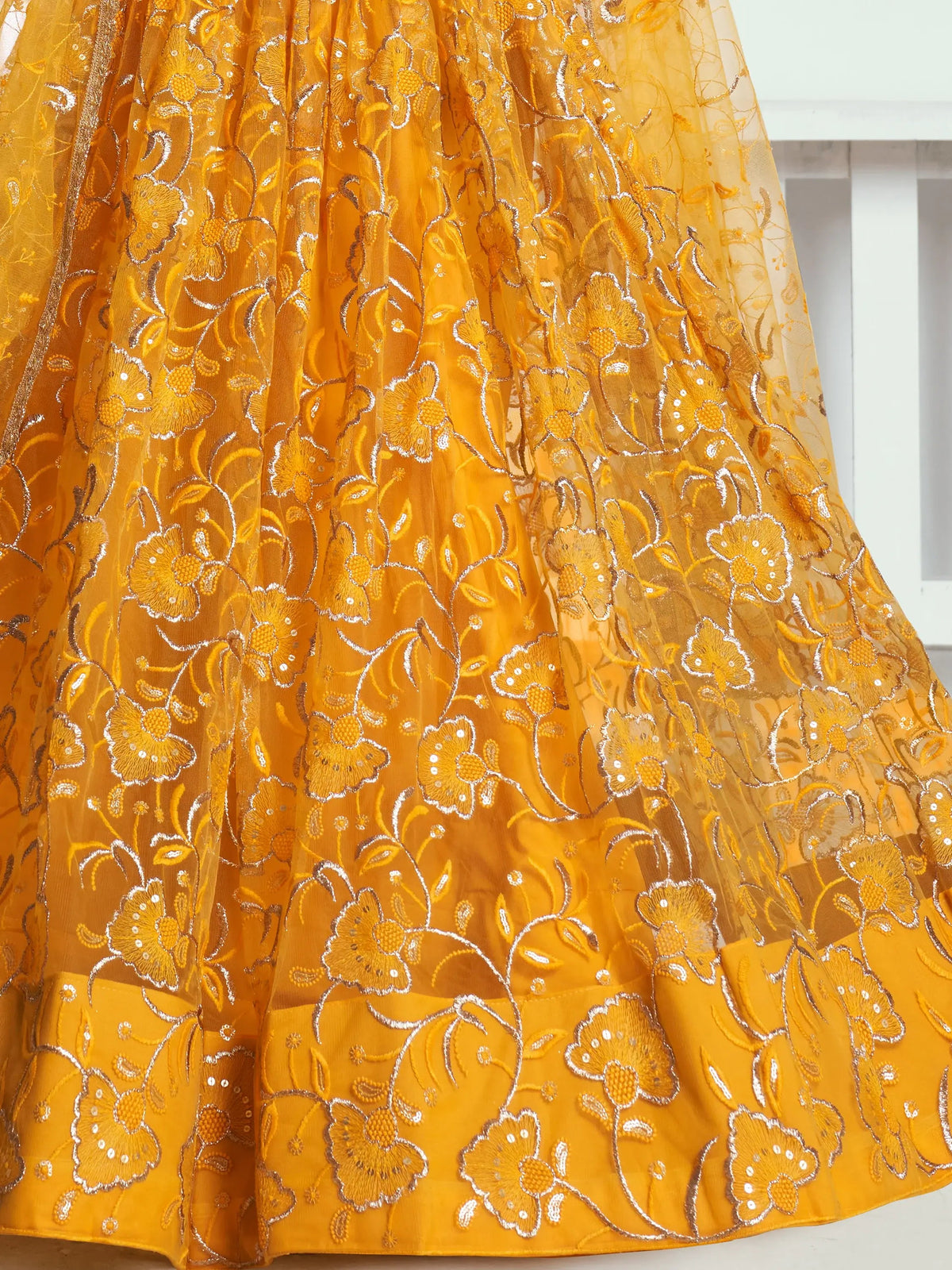 Attractive Yellow Embroidered Net Wedding Lehenga Choli With Dupatta - Zeel Clothing