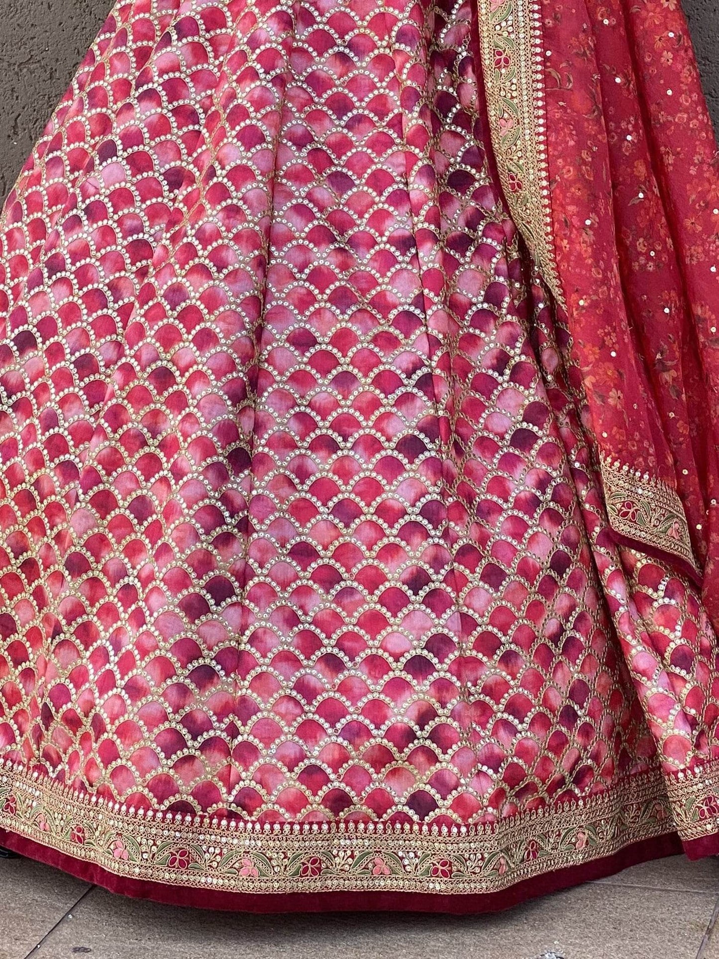 Awesome Pink Sequins Art Silk Bridesmaid Lehenga Choli With Dupatta - Zeel Clothing